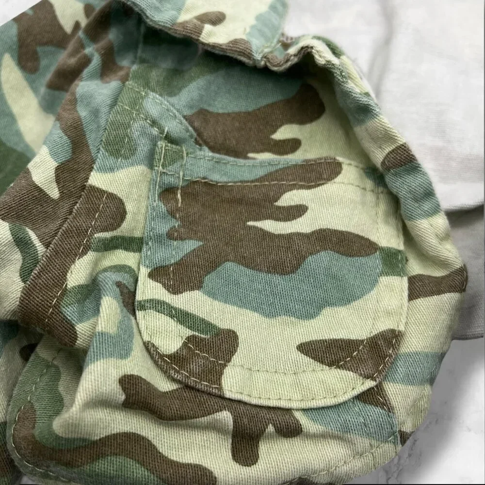 Trendy Girl  Camo Print Cropped Jacket For Girls Size 3T Long Sleeve With Button